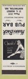 Matchbook Cover - Pub Bar Huntington IN  girlie