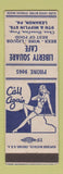 Matchbook Cover - Liberty Square Cafe Lebanon PA girlie
