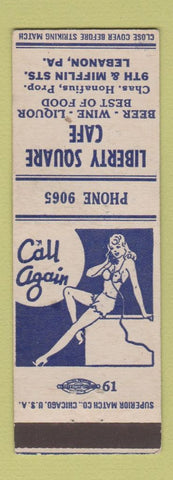 Matchbook Cover - Liberty Square Cafe Lebanon PA girlie