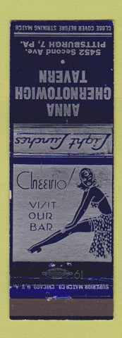 Matchbook Cover - Anna Chernotowich Tavern Pittsburgh PA girlie