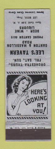 Matchbook Cover - Lee's Tavern Canton OH girlie