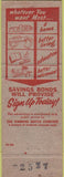 Matchbook Cover - US Savings Bonds WEAR