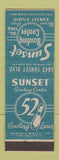 Matchbook Cover - Sunset Bowling Center Hollywood CA