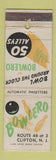 Matchbook Cover - Bowlero Bowling Clifton NJ
