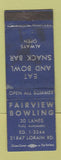 Matchbook Cover - Fairview Bowling WEAR