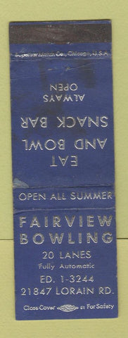 Matchbook Cover - Fairview Bowling WEAR