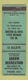 Matchbook Cover - Arrow Recreation Pottstown PA