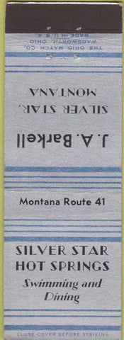 Matchbook Cover - Silver Star Hot Springs MT