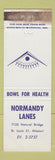 Matchbook Cover - Normandy Lanes Bowling St Louis MO WORN