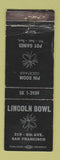Matchbook Cover - Lincoln Bowling San Francisco CA WORN BLACK