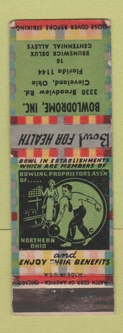 Matchbook Cover - Bowlodrome Bowling Cleveland OH