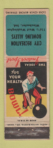 Matchbook Cover - City Recreation Bowling Winchester IN WEAR