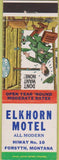 Matchbook Cover - Elkhorn Motel Forsyth MT hillbilly