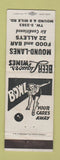 Matchbook Cover - Mound Lanes Bowling girlie WEAR
