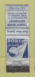 Matchbook Cover - Tourist Haven Restaurant bowling WEAR