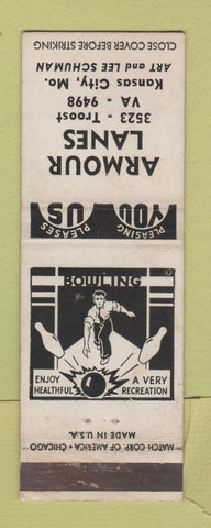 Matchbook Cover - Armour Lanes Bowling Kansas City MO