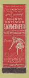 Matchbook Cover - Heineman's Bowling Hempstead IL girlie WORN