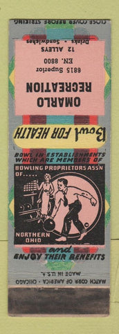 Matchbook Cover - Omarlo Recreation Bowling