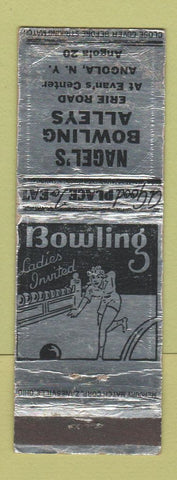 Matchbook Cover - Nagel's Bowling Alley Angola NY Girlie WEAR