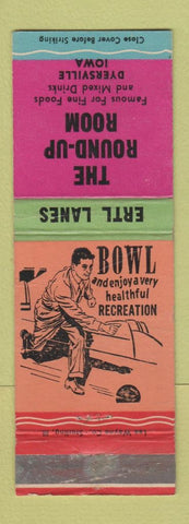 Matchbook Cover - Round Up Room Bowling Dyersville IA