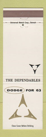 Matchbook Cover - 1963 Dodge