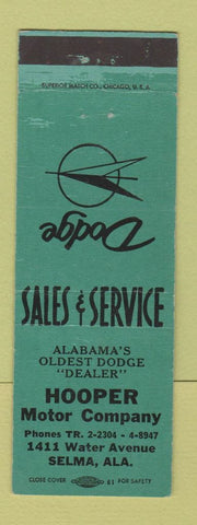 Matchbook Cover - Hooper Motors Dodge Selma AL
