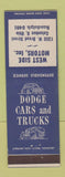 Matchbook Cover - Dodge Cars Trucks West Side Motors Columbus OH