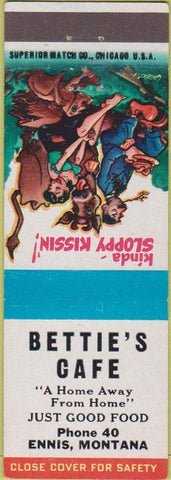Matchbook Cover - Beattie's Cafe Ennis MT hillbilly