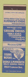 Matchbook Cover - Steudel Motors Dodge Plymouth Cleveland OH