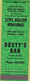 Matchbook Cover - Zimbelman Auction Sales Brady MT green Dusty's Bar