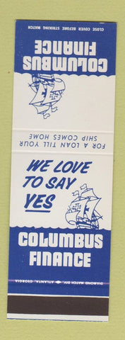Matchbook Cover - Columbus Finance SAMPLE