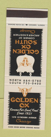 Matchbook Cover - Golden Ox Chicago IL SAMPLE