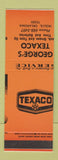 Matchbook Cover - George's Texaco oil gas Hollis OK MISCUT SAMPLE