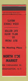 Matchbook Cover - North Side Market Binghamton NY MISCUT SAMPLE