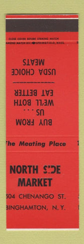 Matchbook Cover - North Side Market Binghamton NY MISCUT SAMPLE