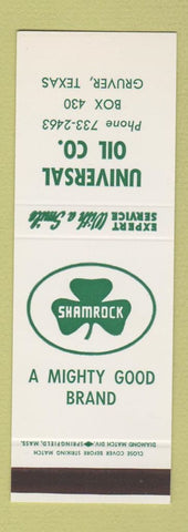 Matchbook Cover - Universal Oil Gruver TX Shamrock gas SAMPLE