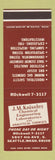 Matchbook Cover - JM Kniseley Chemical Engineering Labs Seattle WA SAMPLE