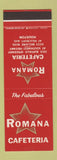 Matchbook Cover - Romana Cafeteria Houston TX SAMPLE