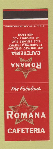 Matchbook Cover - Romana Cafeteria Houston TX SAMPLE
