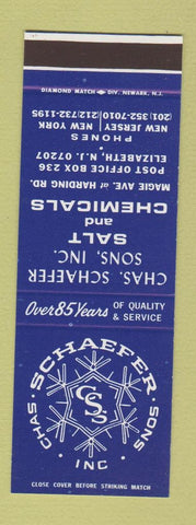 Matchbook Cover - Chas Schaefer Salt Chemical Elizabeth NJ SAMPLE