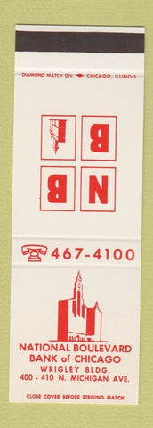 Matchbook Cover - National Boulevard Bank of Chicago IL SAMPLE