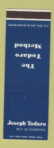 Matchbook Cover - Joseph Todaro Barber New York City SAMPLE