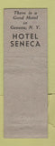 Matchbook Cover - Hotel Seneca Geneva NY