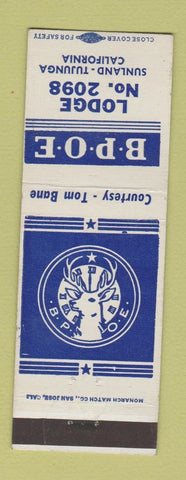 Matchbook Cover - Elks Lodge Sunland Tujunga CA