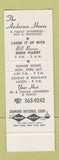 Matchbook Cover - Anderson House Smorgasbord Fort Lauderdale FL SAMPlE
