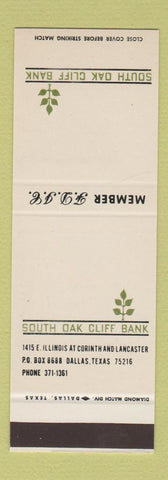 Matchbook Cover - South Oak Cliff Bank TX SAMPLE