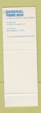 Matchbook Cover - General Fibre Box Springfield MA Amsterdam NY SAMPLE