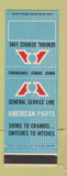 Matchbook Cover - American Parts General Service Line SAMPLE
