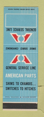 Matchbook Cover - American Parts General Service Line SAMPLE