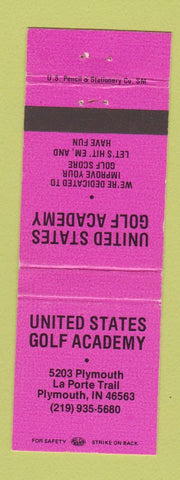 Matchbook Cover - United States Golf Academy Plymouth IN